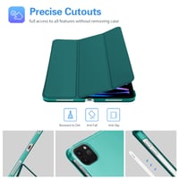 Husă ProCase pentru iPad Pro 11 inchi 2022/2021/2020 (generația 4/3/2), husă de protecție pliabilă în trei, carcasă tip Smart Case ultra-subțire, ușoară, cu funcție de suport - Verde smarald 5