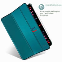 Inteligentný kryt ProCase pre iPad Pro 12.9 (2022, 2021, 2020, 2018 – 3., 4., 5., 6. generácia) – tenké trojdielne ochranné puzdro so stojanom a priesvitným zadným krytom, zelené 9