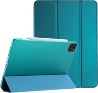 Inteligentný kryt ProCase pre iPad Pro 12.9 (2022, 2021, 2020, 2018 – 3., 4., 5., 6. generácia) – tenké trojdielne ochranné puzdro so stojanom a priesvitným zadným krytom, zelené 1