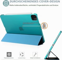 Inteligentný kryt ProCase pre iPad Pro 12.9 (2022, 2021, 2020, 2018 – 3., 4., 5., 6. generácia) – tenké trojdielne ochranné puzdro so stojanom a priesvitným zadným krytom, zelené 4