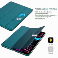 Inteligentný kryt ProCase pre iPad Pro 12.9 (2022, 2021, 2020, 2018 – 3., 4., 5., 6. generácia) – tenké trojdielne ochranné puzdro so stojanom a priesvitným zadným krytom, zelené 7