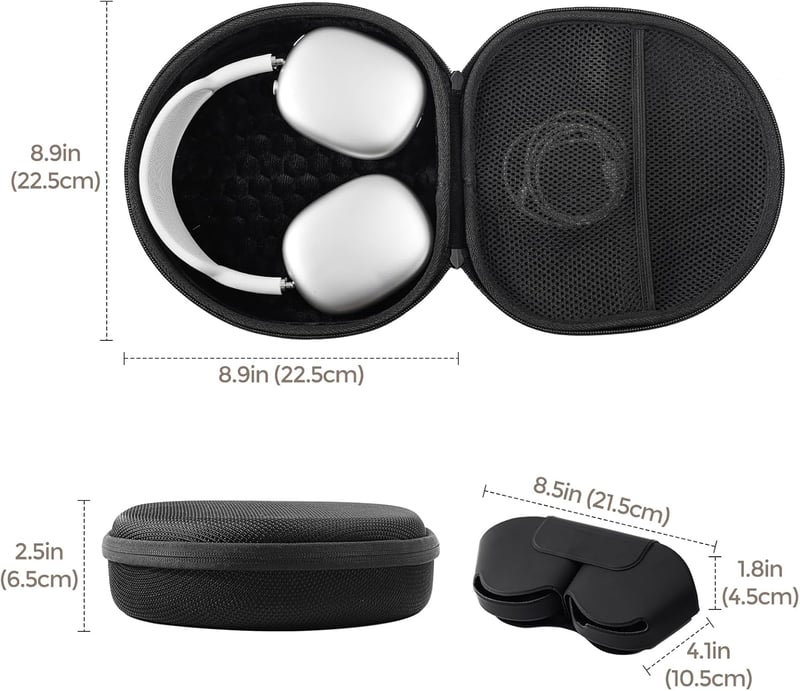 ProCase Kemény Védőtok Apple AirPods Max Fejhallgatóhoz Mágneses Automatikus Alvó Móddal, Hordozható Tárolótáska - Fekete