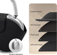 ProCase Kemény Védőtok Apple AirPods Max Fejhallgatóhoz Mágneses Automatikus Alvó Móddal, Hordozható Tárolótáska - Fekete 4