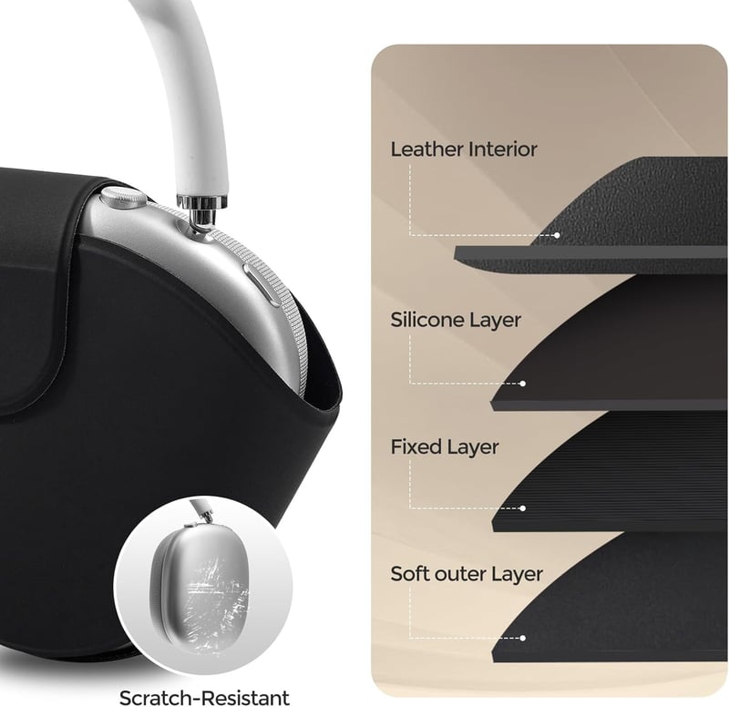 ProCase Kemény Védőtok Apple AirPods Max Fejhallgatóhoz Mágneses Automatikus Alvó Móddal, Hordozható Tárolótáska - Fekete