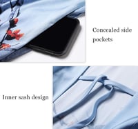 PRODESIGN Női Hosszú Kimonó Maxi Virágmintás Szatén Fürdőköpeny Elegáns Hálóruha 5