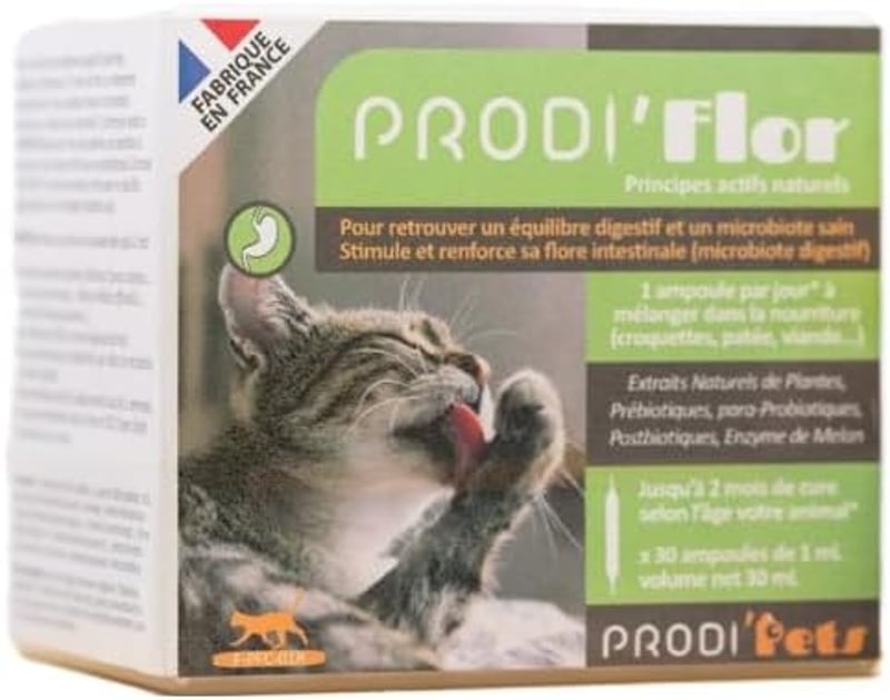 PRODI'FLOR Macska Emésztés és Immunitás Erősítő Étrend-kiegészítés 30 Ampulla