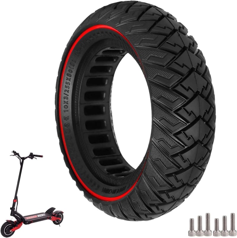 Prodrocam 10 Hüvelykes Piros Tömör Gumi Elektromos Roller Joyor Y8-S Kukirin G2 Max Kugoo M4 Pro - red