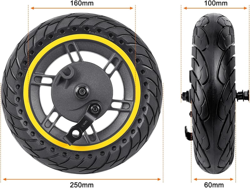 Prodrocam 10 Hüvelykes Tömör Gumi Kerék Segway Ninebot Max G30 Elektromos Roller Elülső Kerék - black