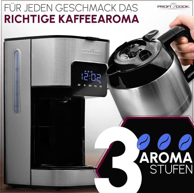 Profi Cook PC-KA 1191 Kávéfőző 8-10 Csészés Termoszszos Érzékelős Vezérléssel