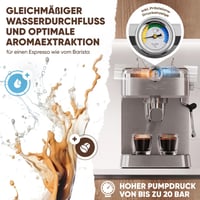 Espressor ProfiCook PC ES 1267 cu portfiltru, pompă italiană de 20 bari, pentru cafea măcinată și capsule compatibile Nespresso 7