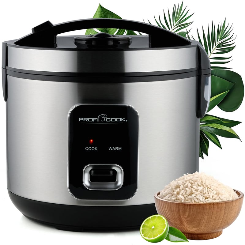 ProfiCook PC RK 1285 varič ryže na 3 kg ryže, s nepriľnavým povrchom — vpredu je preliačina (stav: pozri 2. obrázok)