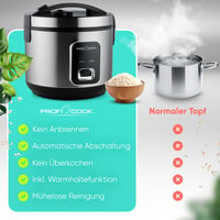 ProfiCook PC RK 1285 varič ryže na 3 kg ryže, s nepriľnavým povrchom — vpredu je preliačina (stav: pozri 2. obrázok) 4