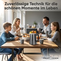 ProfiCook PC WK 1290 Elektromos Vízforraló 1,5L 2200W Rozsdamentes Acél Grafit 6