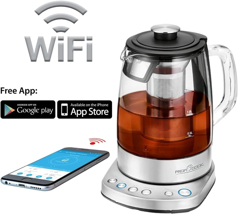 ProfiCook PC-WKS 1167 G 2in1 Vízforraló Teafőző Üveg Rozsdamentes Acél 1,5L