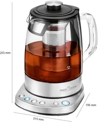 ProfiCook PC-WKS 1167 G 2in1 Vízforraló Teafőző Üveg Rozsdamentes Acél 1,5L 8