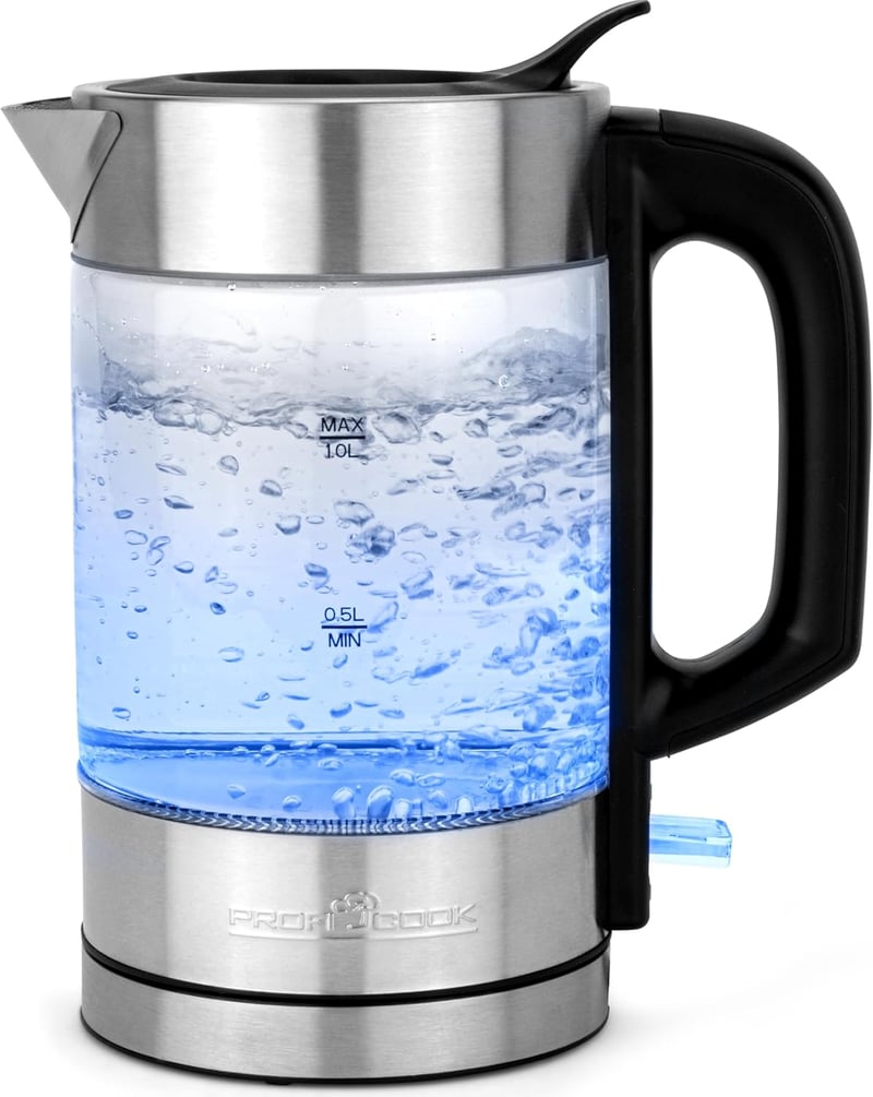 ProfiCook PC-WKS 1229 G üveg/acél vízforraló, 1 L, 1600 W