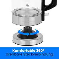 ProfiCook PC-WKS 1229 G üveg/acél vízforraló, 1 L, 1600 W 6