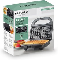 PROGRESS Dupla Gofrisütő Belgaum és Amerikai Gofrihoz, Automata Hőmérséklet Szabályozás, 750W 3