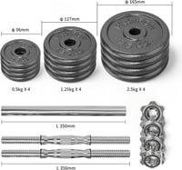 PROIRON Állítható Súlyzó Készlet 20kg Öntöttvas 2in1 Kézi és Rúd Súlyzó Összekötő Csővel Erőnléti Edzéshez 2