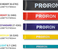 PROIRON Ellenállás Gumiszalag Szett Edzéshez - Természetes Gumiból, Szakadásbiztos, 6,8-14kg Terhelés, Fitness, Izomépítés, Húzódzkodás, Jóg 6