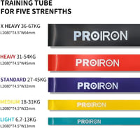 PROIRON Ellenállásszalag Szett Edzéshez - Lila (27-45kg) Természetes Gumiból, Erősítő Gumiszalag Fitness, Edzés, Izomépítés, Jóga és Crossfi 7