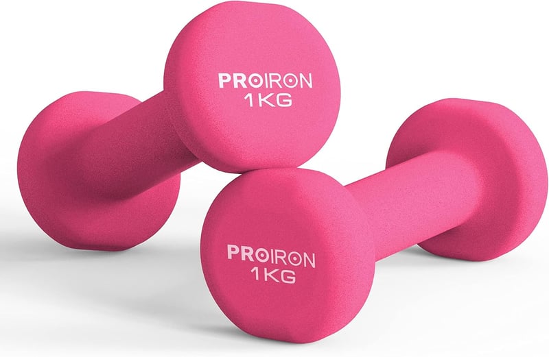 PROIRON Neoprén Súlyzó Szett 2 db Női Fitness Jóga Pilates Tornához - 2 x 1 kg pink