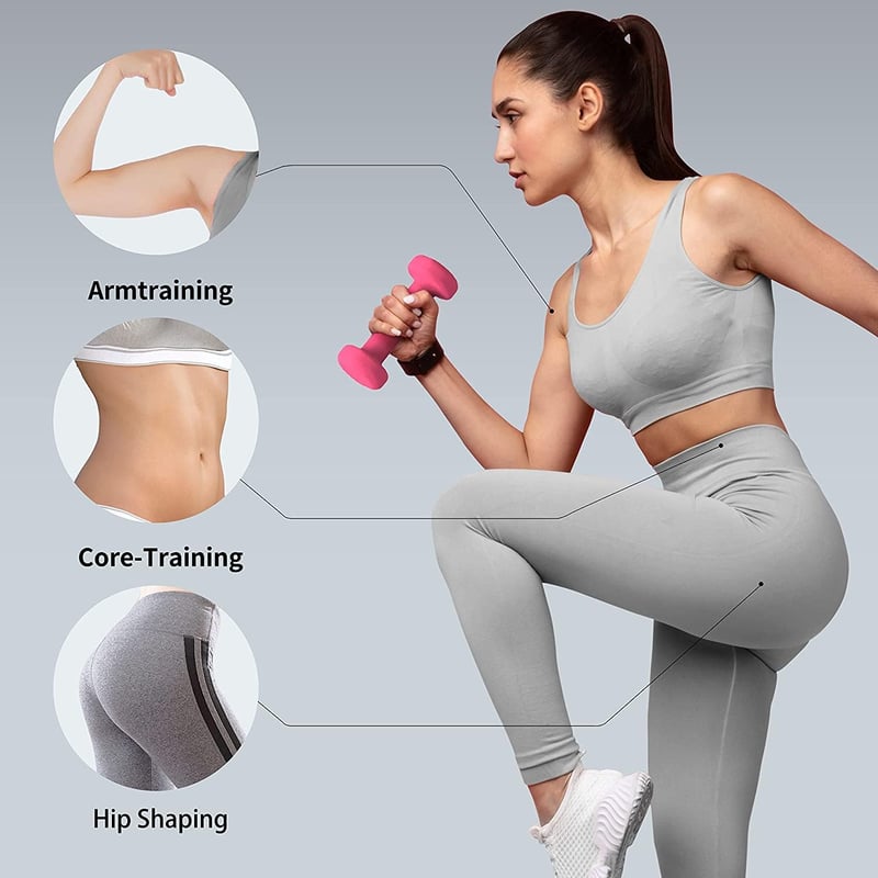PROIRON Neoprén Súlyzó Szett 2 db Női Fitness Jóga Pilates Tornához - 2 x 1 kg pink
