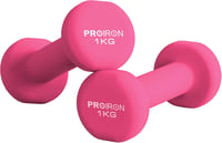 PROIRON Neoprén Súlyzó Szett 2 db Női Fitness Jóga Pilates Tornához - 2 x 1 kg pink 1