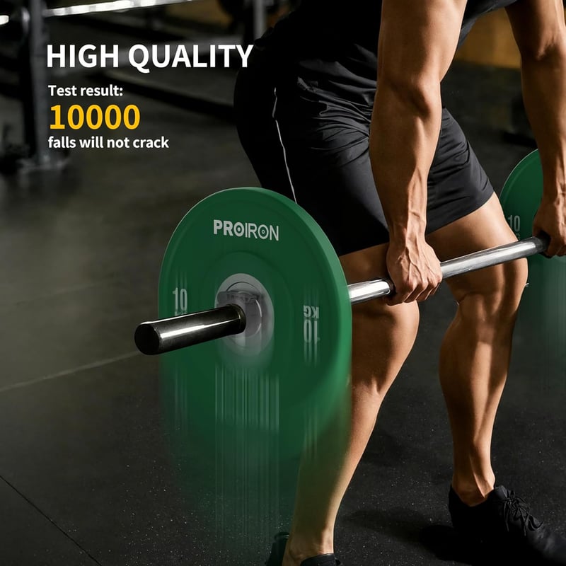 PROIRON Olimpiai Bumper Súlytárcsa 50 mm, 5 kg, Kemény Gumi, Súlyzótárcsa IMF Szabvány Szerint, Erőedzéshez, Testépítéshez, 2 db