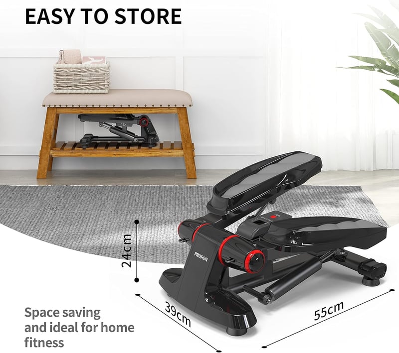 PROIRON Swing Stepper 120 kg kijelzővel - Lábedzés és fenék edzéshez, csendes hidraulikus stepper