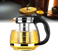 ProLeo Üveg Teáskanna Rozsdamentes Acél Szűrővel - 2000ml Hőálló Fekete Teafőző Fedéllel, Mosogatógépben Mosható, Otthoni és Irodai Használa 7