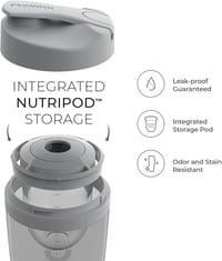 Promixx Pro Shaker Bottle 600ml Graphite Grey/Orange BPA mentes 4