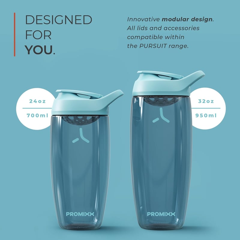 Promixx PURSUIT Protein Shaker 950ml Korall - BPA-mentes, Szorosan Záródó