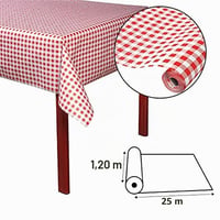 Jednorazový papierový obrus v kotúči Pronappe, 50 m x 1,18 m, červený kockovaný vzor, pre 166 osôb 2