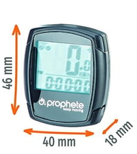 Cyklocomputer Prophete Basic s LCD displejom, 9 funkcií, káblový, vodotesný, čierny 7