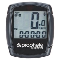 Cyklocomputer Prophete Basic s LCD displejom, 9 funkcií, káblový, vodotesný, čierny 1
