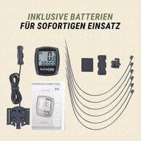 Cyklocomputer Prophete Basic s LCD displejom, 9 funkcií, káblový, vodotesný, čierny 5