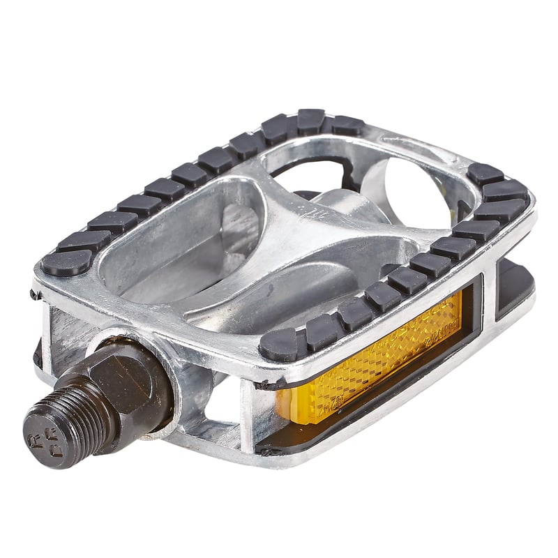 Pedale universale antiderapante pentru bicicletă Prophete - Cadru din aluminiu cu inserții de cauciuc și reflectoare, conform standardului StVZO, pentru biciclete de oraș și trekking