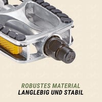 Pedale universale antiderapante pentru bicicletă Prophete - Cadru din aluminiu cu inserții de cauciuc și reflectoare, conform standardului StVZO, pentru biciclete de oraș și trekking 5