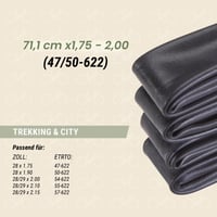 Cameră de aer pentru bicicletă Prophete, valvă Dunlop, protecție anti-pană, 28 x 1,75 - 28 x 2,00 inch (ETRTO 47-622, 50-622), negru 3