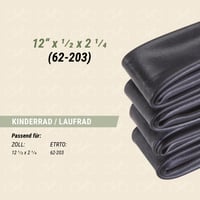 Cameră de aer bicicletă Prophete cu valvă Dunlop, 12 x 1,75 - 12,5 x 2,25 inch, ETRTO 47-203 / 62-203, negru 3