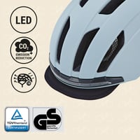 Cyklistická prilba na elektrobicykel Prophete ECO Urban, technológia Inmold, predné a zadné LED svetlo, diaľkové ovládanie smeroviek, 52 – 58 cm, sivá 2