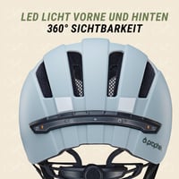Cyklistická prilba na elektrobicykel Prophete ECO Urban, technológia Inmold, predné a zadné LED svetlo, diaľkové ovládanie smeroviek, 52 – 58 cm, sivá 6