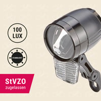 Predné LED svetlo na bicykel Prophete 100 lux s automatickým senzorom - čierne 2