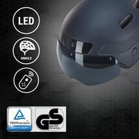Inteligentná cyklistická prilba Prophete so štítom, HD kamerou, Bluetooth reproduktorom a diaľkovým ovládaním smerových svetiel, čierna, veľkosť M/L 2