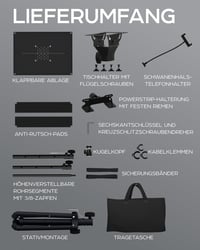 Stojan na projektor PropVue, nastaviteľná výška 27 – 62 palcov, podlahový statív, prenosný stojan na notebook, fotoaparát a svetlá s guľovým kĺbom, DJ rack 9