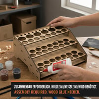 Stojan na farby PROSCALE Paint Rack 26 mm a 36 mm – 26 otvorov na farby + držiak na štetce, kompatibilný s Vallejo a Army Painter (Modul A) 4