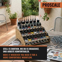 Stojan na farby PROSCALE Paint Rack 26 mm a 36 mm – 26 otvorov na farby + držiak na štetce, kompatibilný s Vallejo a Army Painter (Modul A) 3