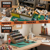 Stojan na farby PROSCALE Paint Rack 26 mm a 36 mm – 26 otvorov na farby + držiak na štetce, kompatibilný s Vallejo a Army Painter (Modul A) 5