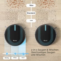 Proscenic 850T Robot Porszívó és Felmosó, 3000Pa, 2 az 1-ben Tartály, Intelligens Navigáció, Kisállat-barát, Siri, Alexa, Google Home és App 3